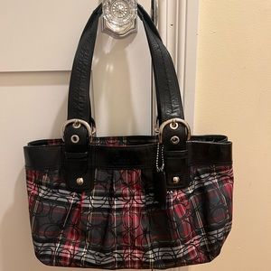 Plaid Coach Satchel (Medium)